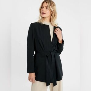 Banana Republic Women’s Black Collarless Belted Jacket Blazer Size 6